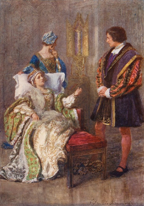 Sztuka Williama Szekspira: Henryk VIII (kolorowa litografia) autorstwa Gertrude E. Demain (after) Hammond