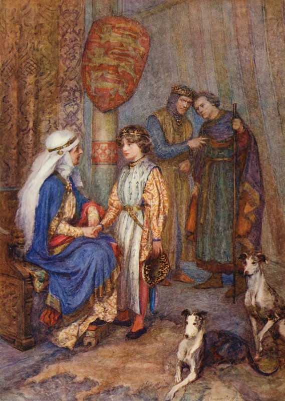 Sztuka Williama Szekspira: Król Jan (kolorowa litografia) autorstwa Gertrude E. Demain (after) Hammond