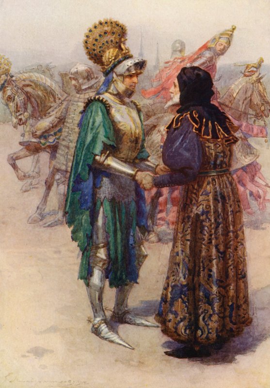 Sztuka Williama Szekspira: Ryszard II (kolorowa litografia) autorstwa Gertrude E. Demain (after) Hammond