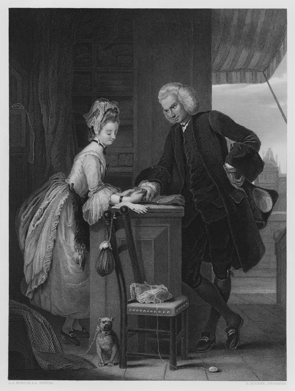 Yorick i Grisette, ze zdjęcia w Galerii Vernon (rycina) autorstwa Gilbert Stuart (after) Newton