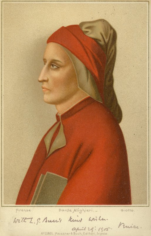 Dante Alighieri (c1265-1321), włoski poeta (chromolitho) autorstwa Giotto di Bondone