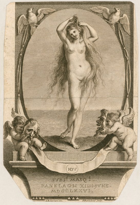 Bilet wstępu na bal maskowy w Ranelagh, Londyn, 14 czerwca 1776 r. autorstwa Giovanni Battista Cipriani