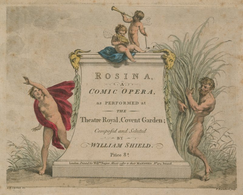 Rosina, opera komiczna wystawiona w Theatre Royal, Covent Garden autorstwa Giovanni Battista Cipriani