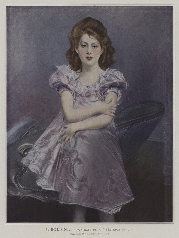 Portret Mademoiselle Beatrice de C ... autorstwa Giovanni Boldini