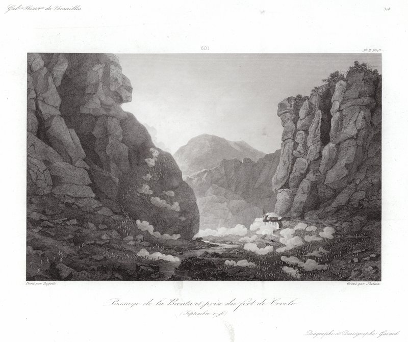 Przeprawa przez Brentę autorstwa Giuseppe Pietro Bagetti