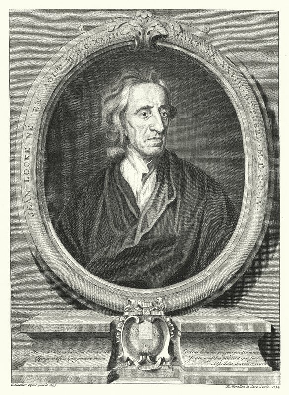 John Locke, angielski filozof (grafika) autorstwa Godfrey (after) Kneller