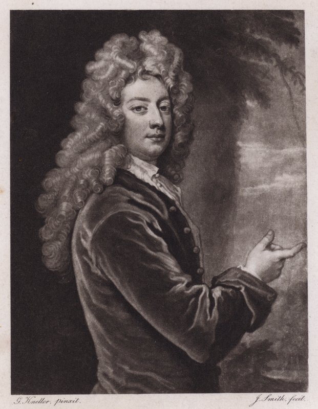 William Congreve, angielski dramaturg (grafika) autorstwa Godfrey (after) Kneller