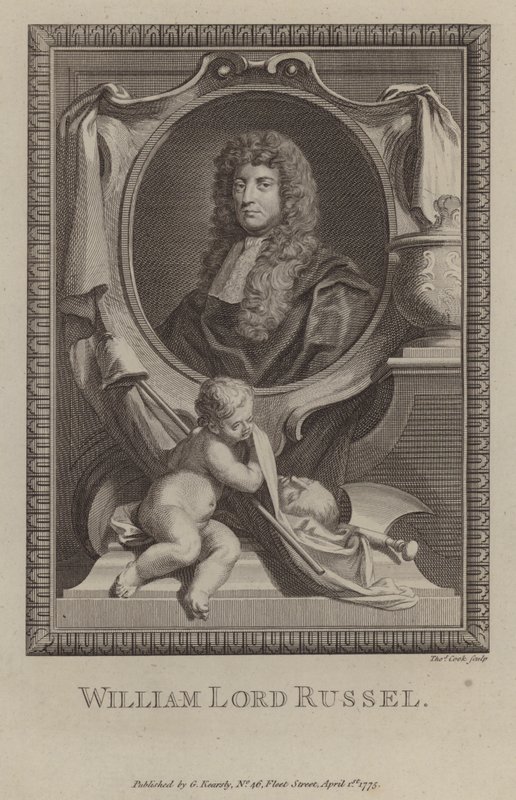 William Russell, Lord Russell, angielski polityk (grawerowanie) autorstwa Godfrey (after) Kneller