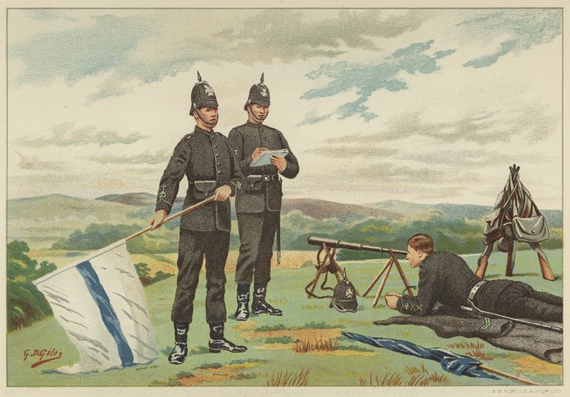 1. Ochotnicy Middlesex (Victoria Rifles), 4. Batalion Ochotniczy Kings Royal Rifle Corps autorstwa Godfrey Douglas Giles