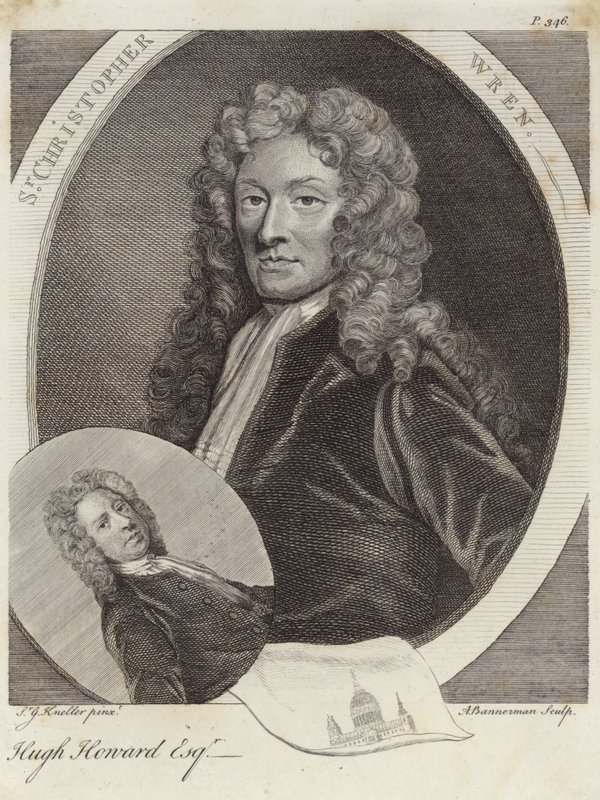 Sir Christopher Wren i Hugh Howard autorstwa Godfrey Kneller
