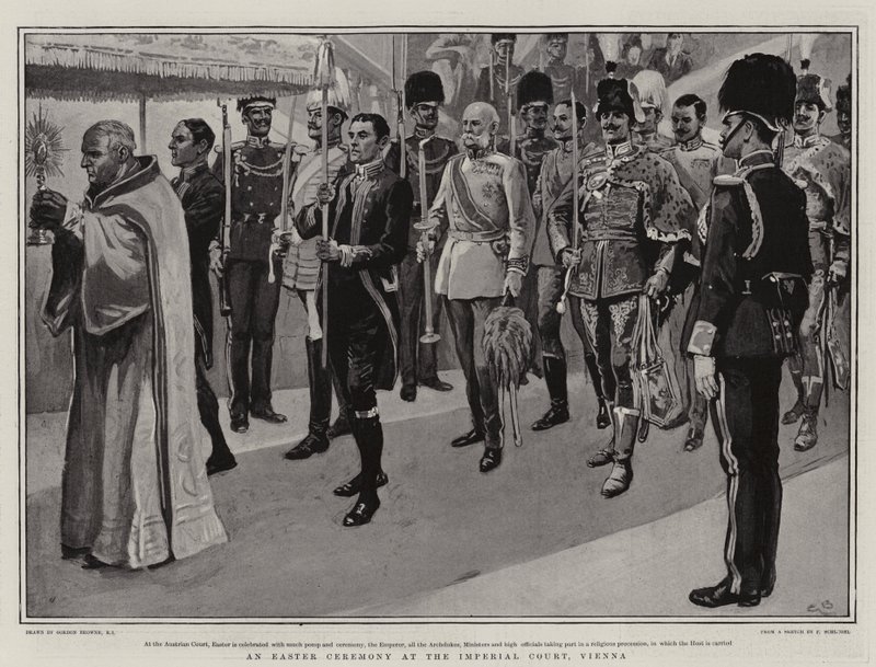 Ceremonia Wielkanocna na Dworze Cesarskim w Wiedniu autorstwa Gordon Frederick Browne