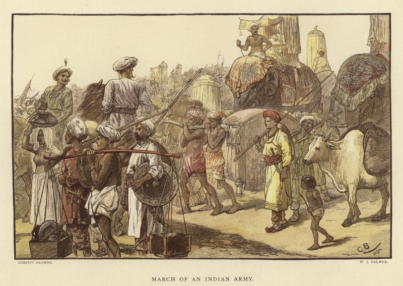 Marsz armii indyjskiej autorstwa Gordon Frederick Browne