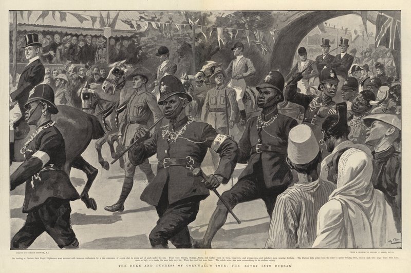 Wycieczka Księcia i Księżnej Kornwalii, wjazd do Durbanu autorstwa Gordon Frederick Browne