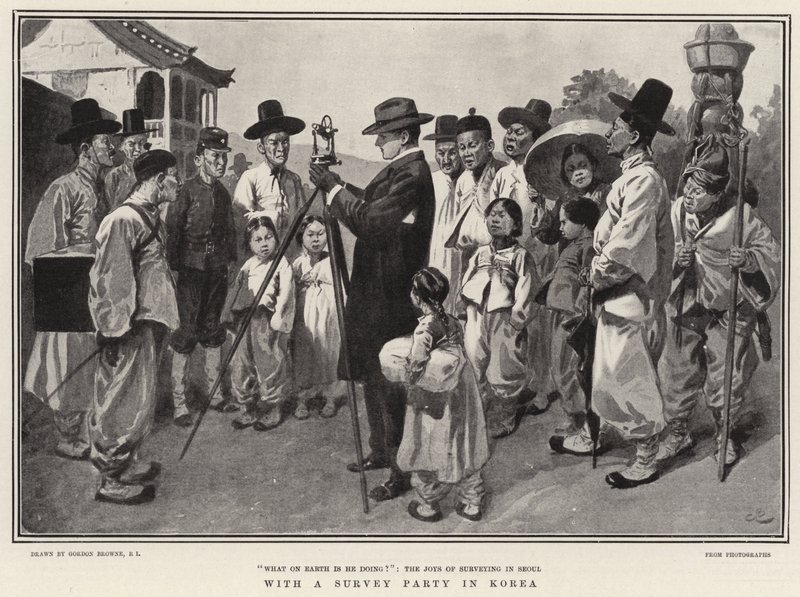 Z grupą badawczą w Korei autorstwa Gordon Frederick Browne