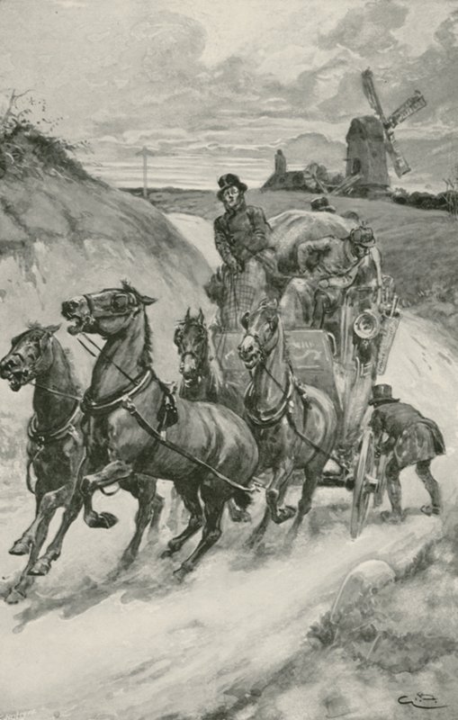 Dyliżans w dawnych czasach autorstwa Gordon Frederick Browne