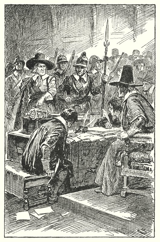 Cromwell wyrzuca Długi Parlament (lito) autorstwa Gordon Frederick Browne