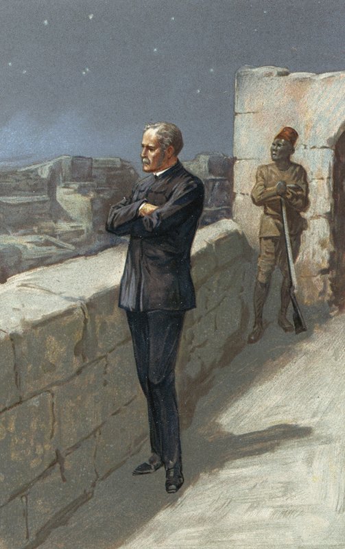 Generał Gordon w Chartumie, czekając na pomoc, która nigdy nie nadeszła autorstwa Gordon Frederick Browne