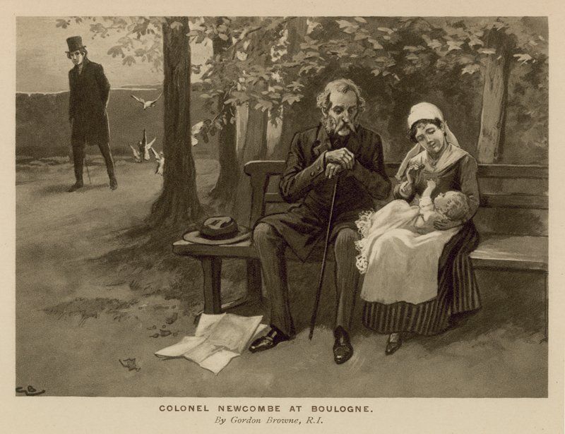 Ilustracja do The Newcomes autorstwa Thackeraya autorstwa Gordon Frederick Browne