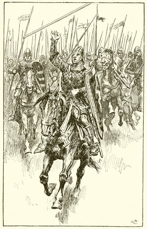 Normanowie szarżujący w bitwie pod Hastings autorstwa Gordon Frederick Browne
