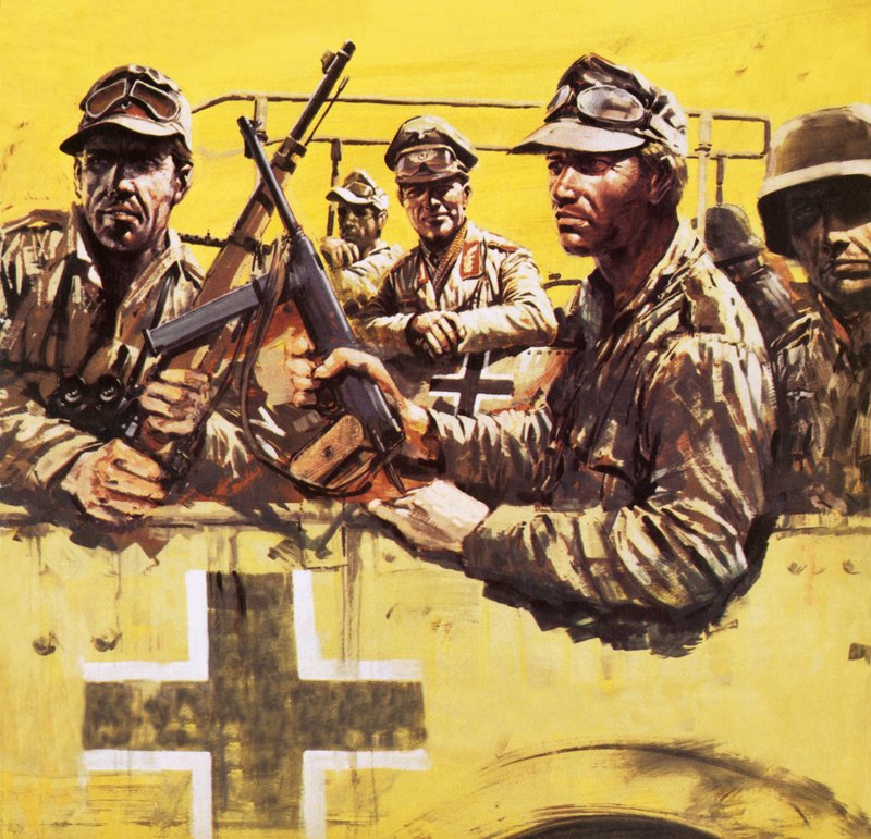 Generał Erwin Rommel z innymi niemieckimi żołnierzami autorstwa Graham Coton