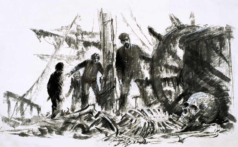 Marlborough zaginął w 1890 roku i nie został odnaleziony przez prawie ćwierć wieku (gwasz na papierze) autorstwa Graham Coton