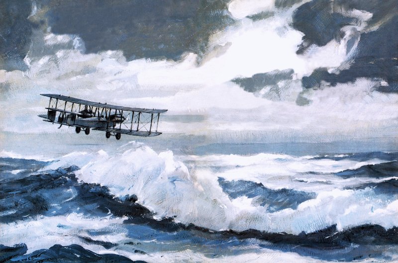 Vickers Vimy podczas rekordowego lotu transatlantyckiego autorstwa Graham Coton