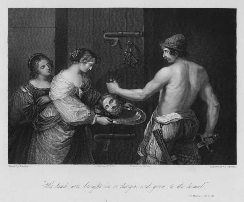 Śmierć Jana Chrzciciela, św. Mateusz XIV autorstwa Guercino