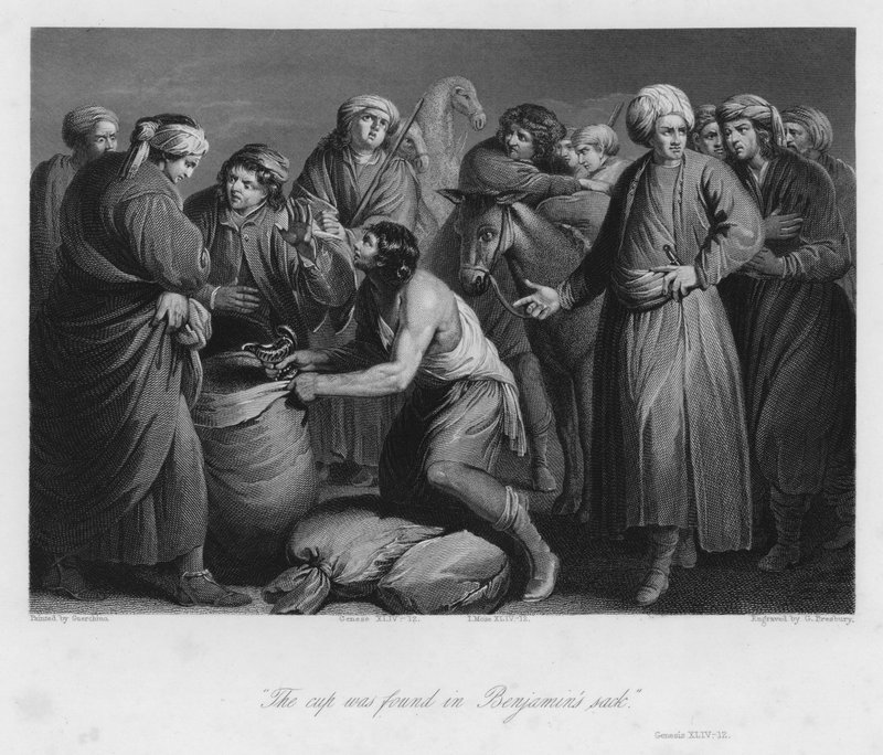 Kielich znaleziony w Worku Benjamina, Genesis XLIV autorstwa Guercino