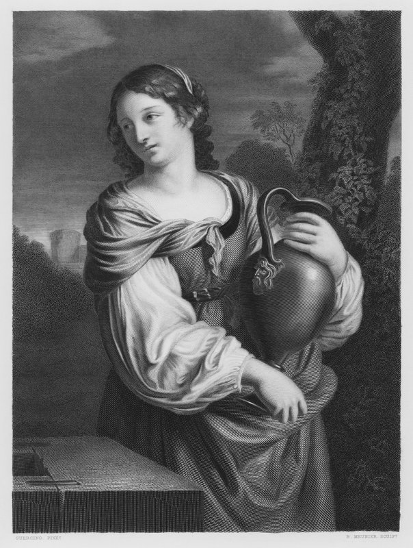 Kobieta z Samarii, ze zdjęcia w Królewskiej Kolekcji (rycina) autorstwa Guercino
