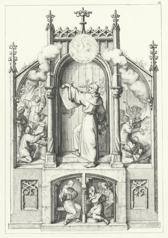 Cztery sceny z życia Marcina Lutra (rycina) autorstwa Gustav Ferdinand Leopold Konig