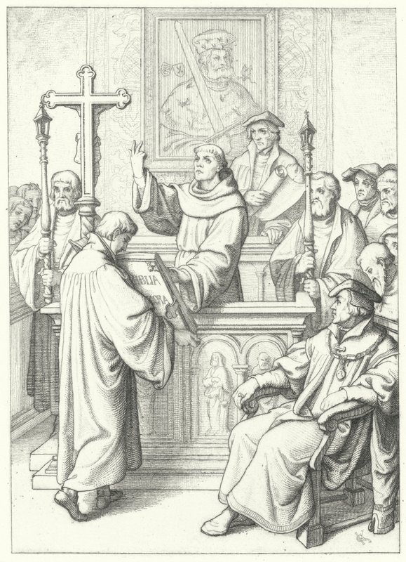 Marcin Luter otrzymuje doktorat przez Andreasa Karlstadta na Uniwersytecie w Wittenberdze, 1512 autorstwa Gustav Ferdinand Leopold Konig