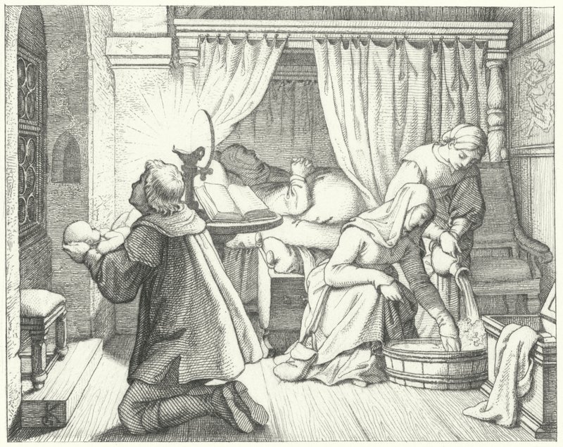 Narodziny Marcina Lutra autorstwa Gustav Ferdinand Leopold Konig