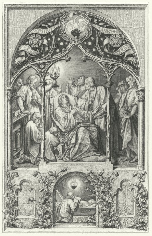 Śmierć Marcina Lutra (rycina) autorstwa Gustav Ferdinand Leopold Konig