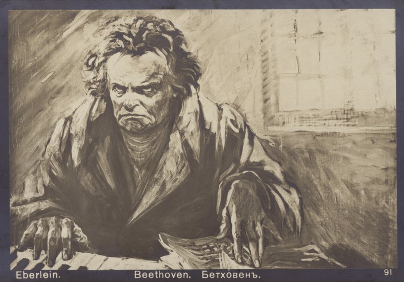Ludwig van Beethoven, niemiecki kompozytor i pianista (1770-1827) autorstwa Gustav Heinrich Eberlein