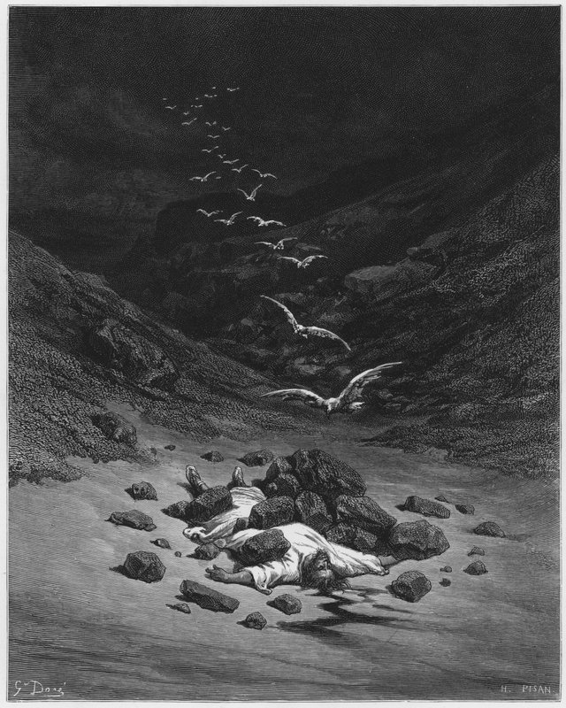 Gustave Dore Biblia: Achan ukamienowany autorstwa Gustave Dore