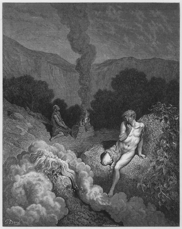 Biblia Gustawa Dore: Kain i Abel składają ofiary autorstwa Gustave Dore