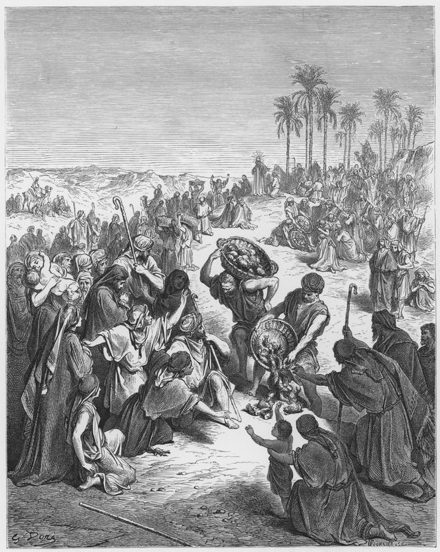 Gustave Dore Biblia: Chrystus karmiący tłumy autorstwa Gustave Dore