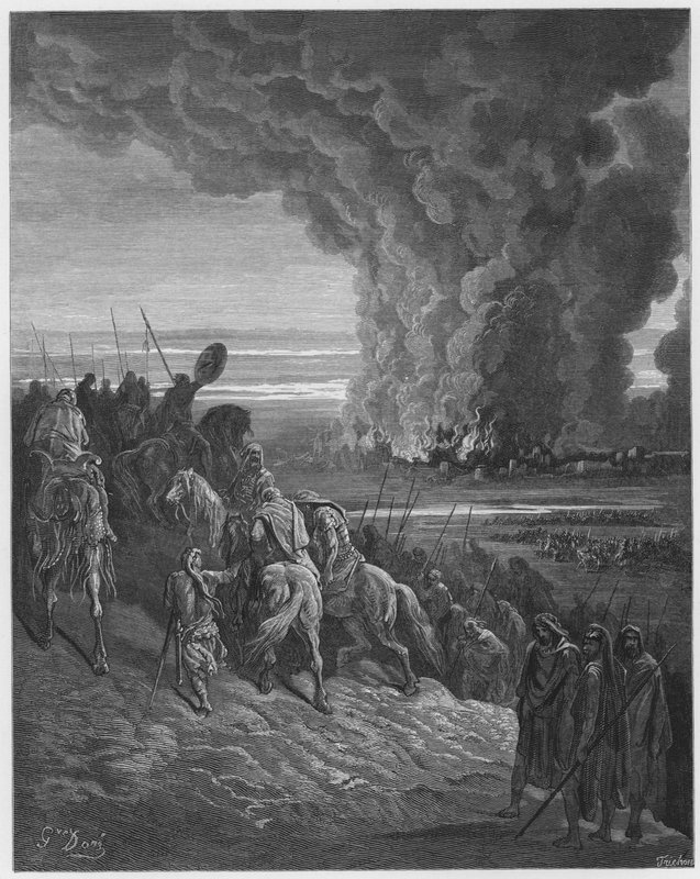 Gustave Dore Biblia: Jozue przeznacza miasto Ai na pożarcie autorstwa Gustave Dore