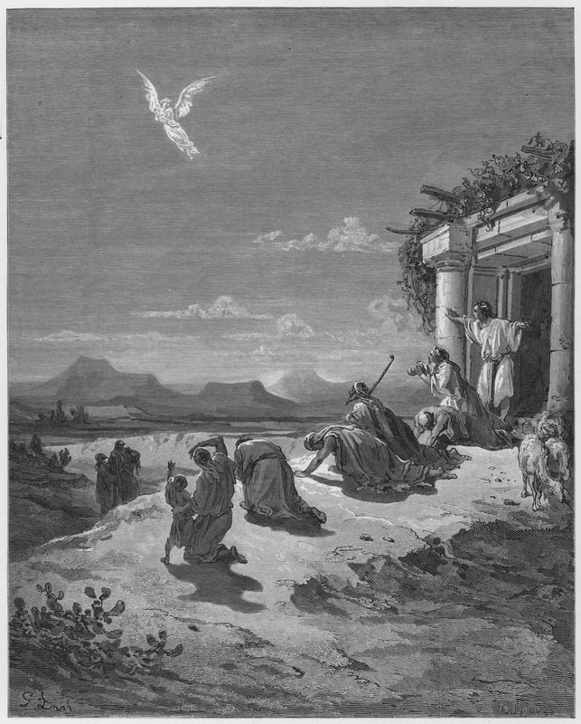 Biblia Gustave Dore: Anioł Rafael i rodzina Tobit autorstwa Gustave Dore