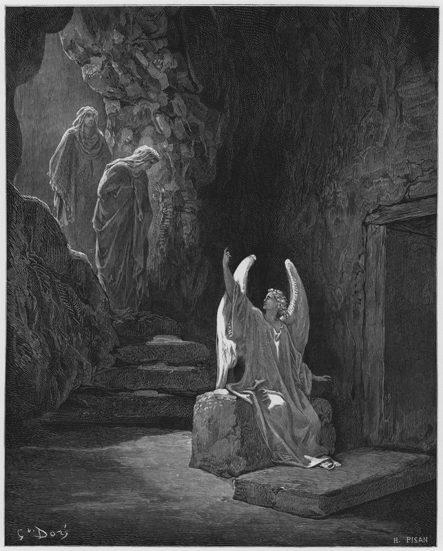 Gustave Dore Bible: Anioł u drzwi grobu autorstwa Gustave Dore