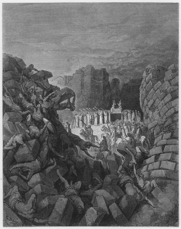 Gustave Dore Biblia: Rozpadają się mury Jerycha autorstwa Gustave Dore