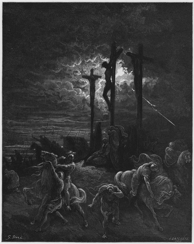 Gustave Dore Biblia: Ciemność przy ukrzyżowaniu autorstwa Gustave Dore
