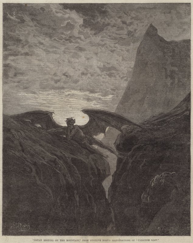 Szatan odpoczywający na Górze autorstwa Gustave Dore