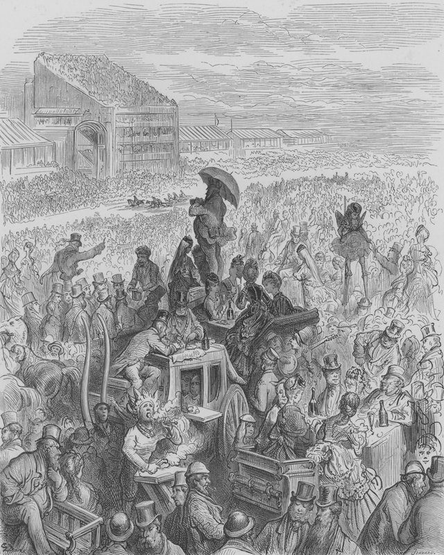 Na Derby, The Crew Lunch autorstwa Gustave after Dore