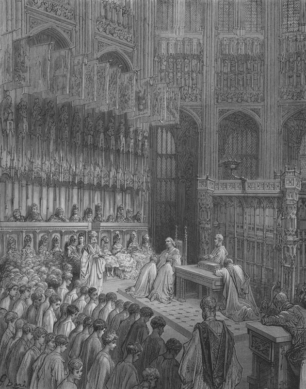 Bierzmowanie dzieci w Westminster autorstwa Gustave after Dore
