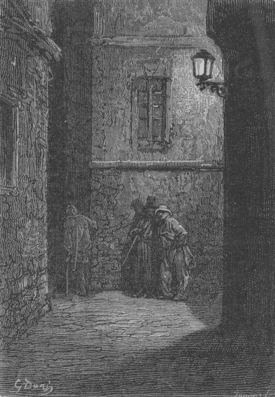Dwóch Nocnych Wędrowców autorstwa Gustave after Dore