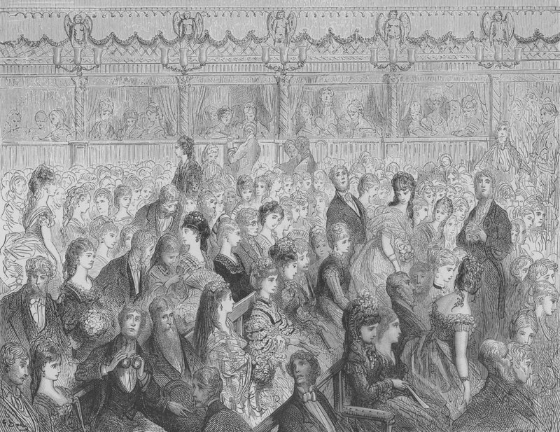 Fotele orkiestrowe Covent-Garden autorstwa Gustave after Dore