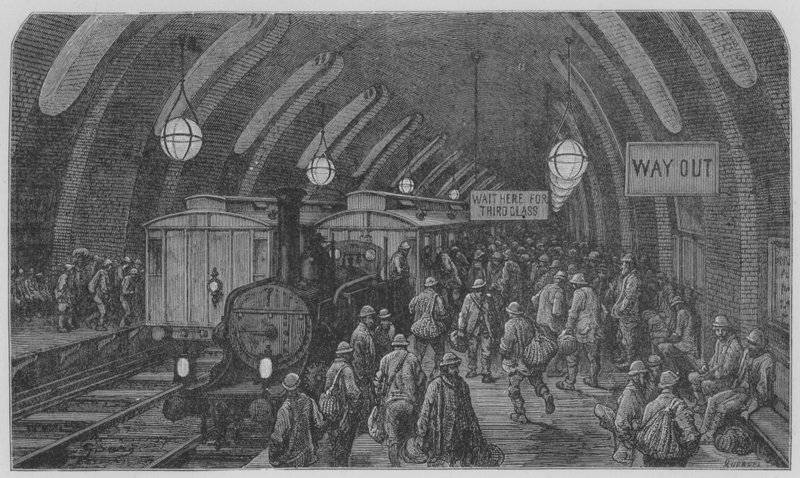 Dworzec kolejowy w mieście autorstwa Gustave after Dore