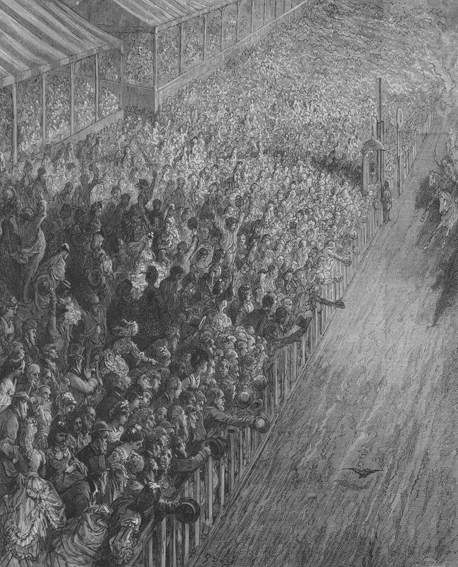 Derby, koniec kursu autorstwa Gustave after Dore