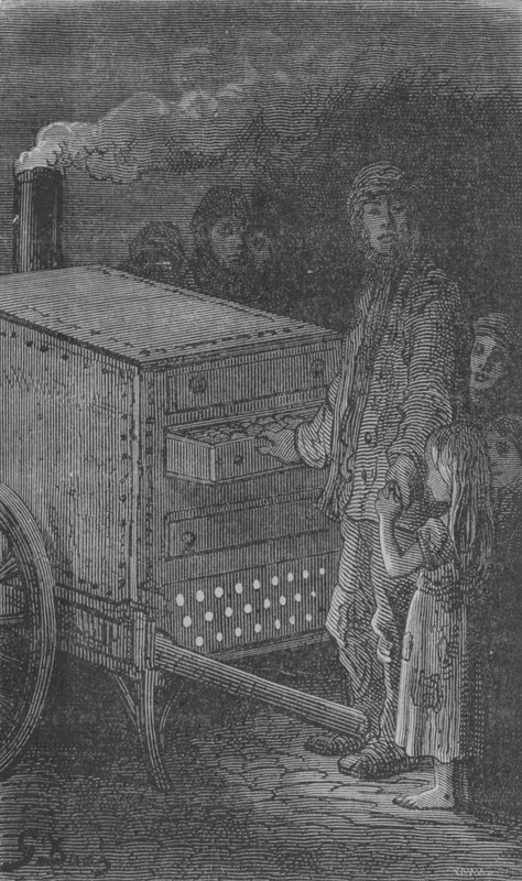 Sprzedawca pieczonych ziemniaków autorstwa Gustave after Dore